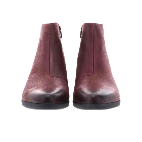Dansko Serenity EU 39 US 8.5 - 9 Waterproof Wine Leather Wedge Booties Boots NIB - Picture 4 of 13